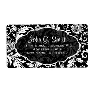 Black & White Floral Damask Pattern -Template