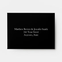 Black & White Floral Damask with Printed Address