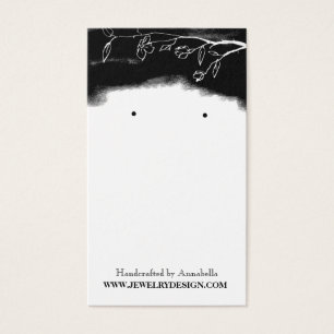 Black White Floral Earring Holder Custom Jewellery