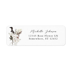 Black & White Floral Return Address Label