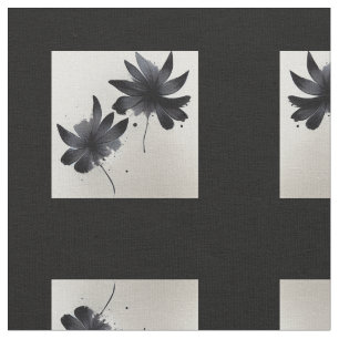 Black & White Florals Fabric