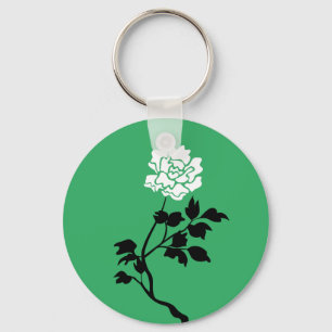 Black & White Flower Key Ring