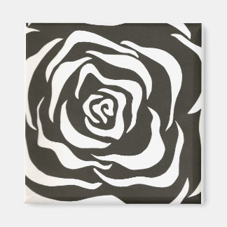 black white flower magnet