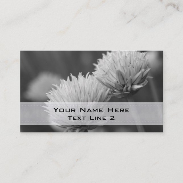 Black White Flower Pair Business Card (Front)
