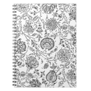 Black & White Flower Pattern Notebook