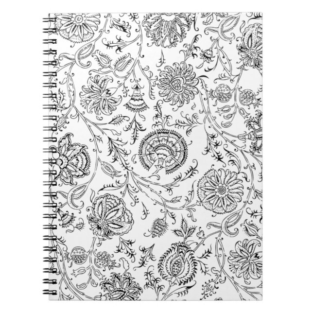 Black & White Flower Pattern Notebook (Front)