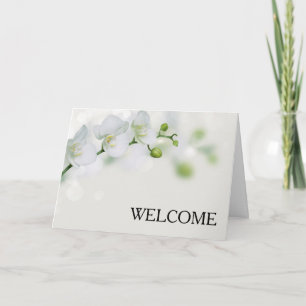 Black White Flowers Brown Branch Cute Welcome Than Thank You Card