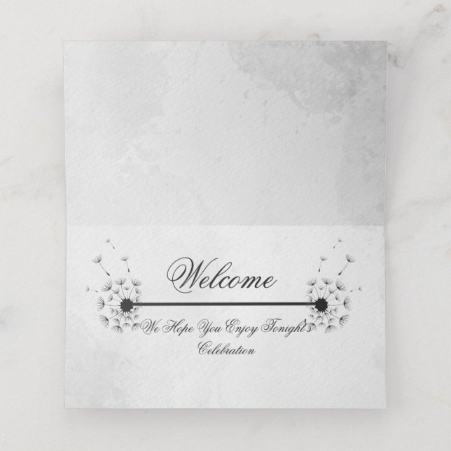 Black&White Folded Place Card (Inside Unfolded)