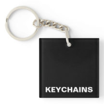 Black White Fonts Keychain
