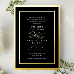 Black & White Formal Gold Frames Wedding