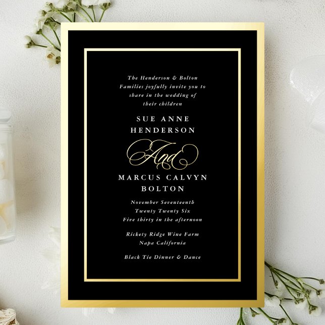 Black & White Formal Gold Frames Wedding (Creator Uploaded)