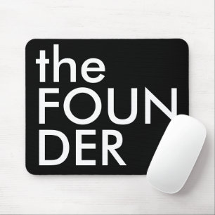Black White FOUNDER Bold Executive Typography Mouse Pad