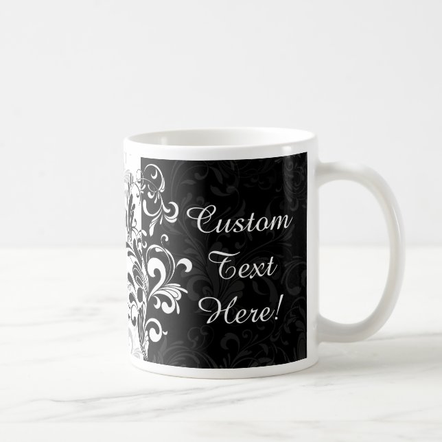 Black White Fountain Swirl Party Coffee Mug (Right)