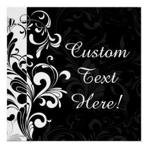 Black White Fountain Swirl Party Poster