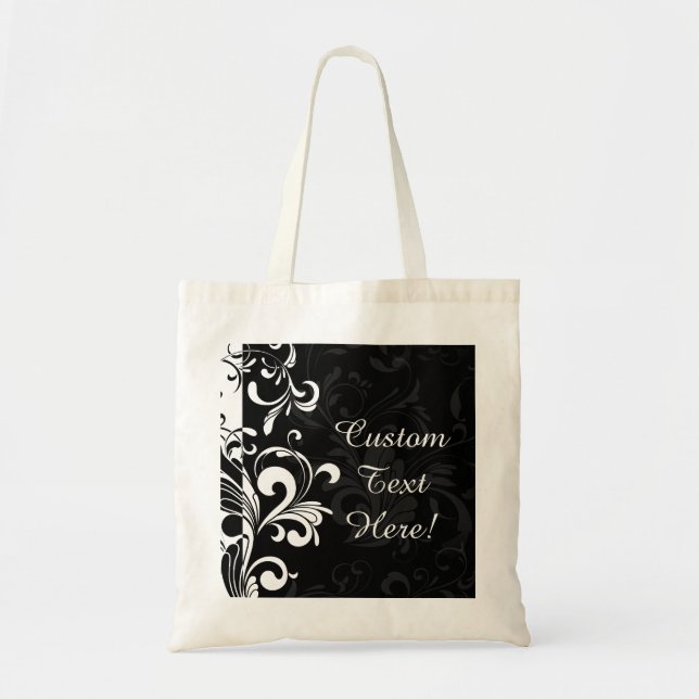 Black White Fountain Swirl Party Tote Bag (Front)