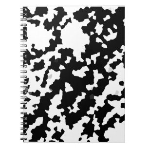 Black White Fractal Irregular Abstract Pattern Notebook
