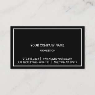 Black White Framed Modern Simple Consulting Layer Business Card