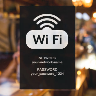 Black & White Free WI-FI Network Internet Password