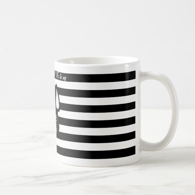Black & White French Bulldog love mug (Right)
