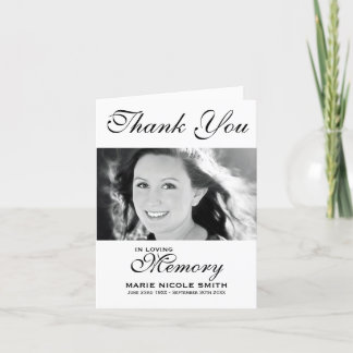 Black & White Funeral Thank You Personalised Photo