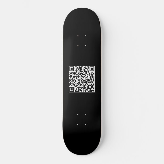 Black & White Funny Cool Your Custom QR Code Pro Skateboard (Front)