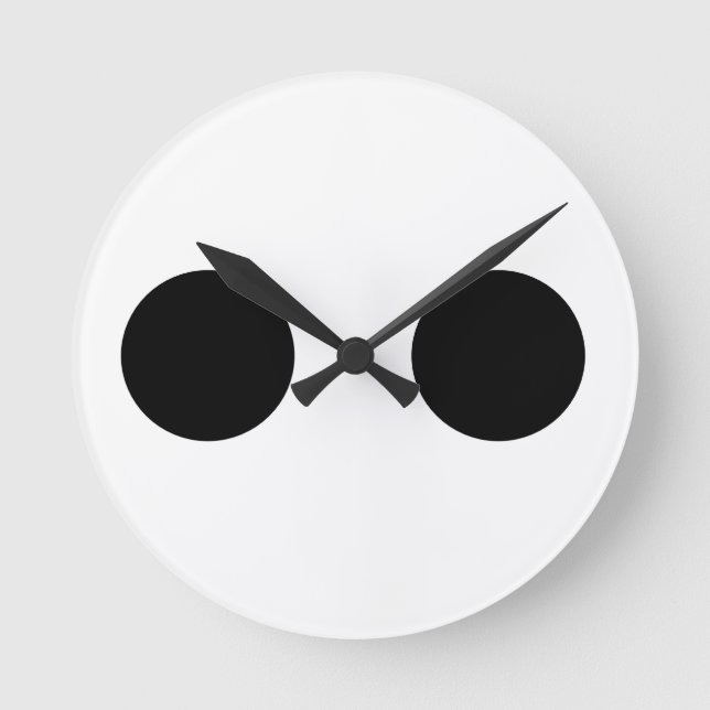 Black White Funny Cute Face Eyes Custom Cool Round Clock (Front)