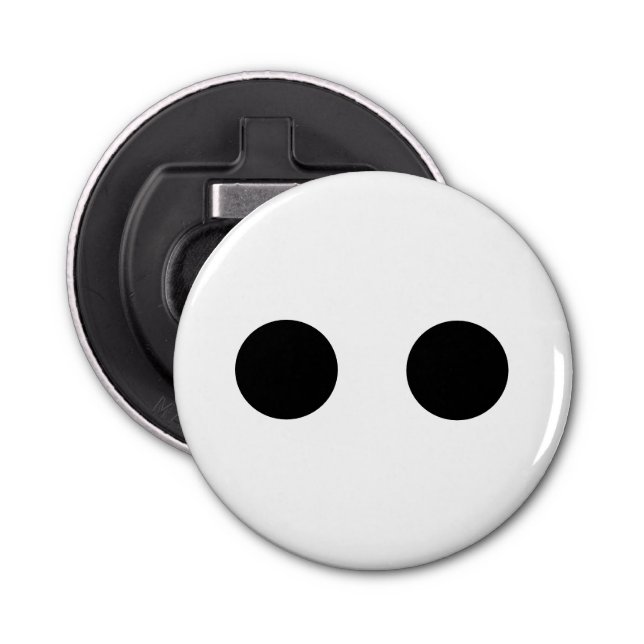 Black White Funny Cute Face Eyes Stylish Trendy Bottle Opener (Front)