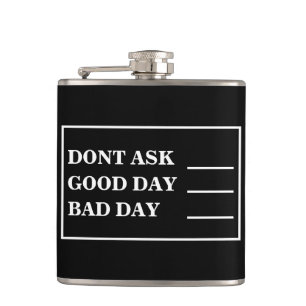 Black & White Funny Drinking Measures Hip Flask