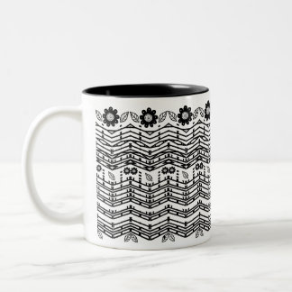 Black & White Funny Hidden Message  Two-Tone Coffee Mug