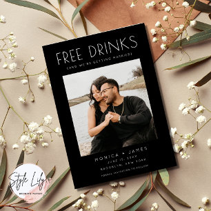 Black White Funny Photo Wedding Save the Date Announcement