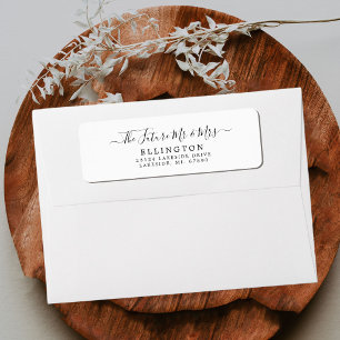 Black White Future Mr. & Mrs. Wedding Return Address Label