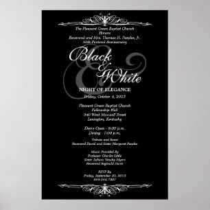 Black & white gala ball dance custom event poster2 poster