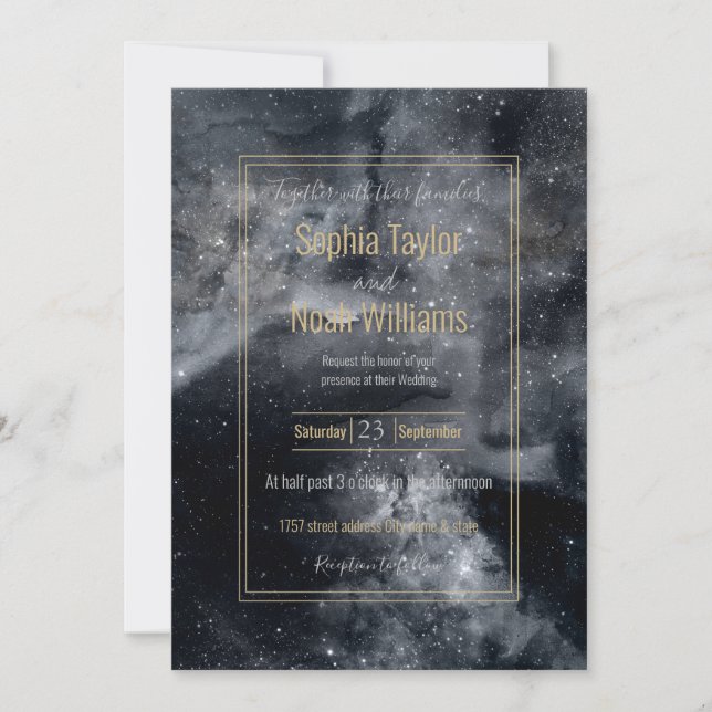 Black White Galaxy Nebula Painting (Front)