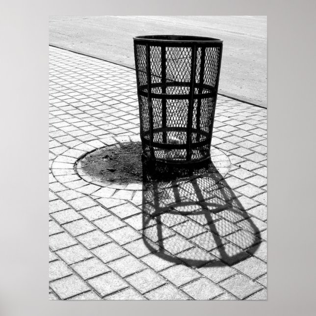 Black & White Garbage Can Poster (Front)