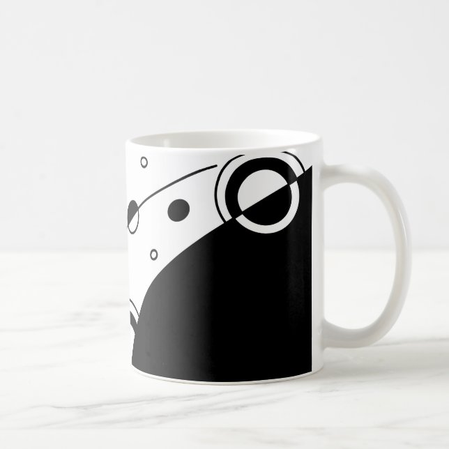 Black & White Geometric Abstract Art Coffee Mug (Right)