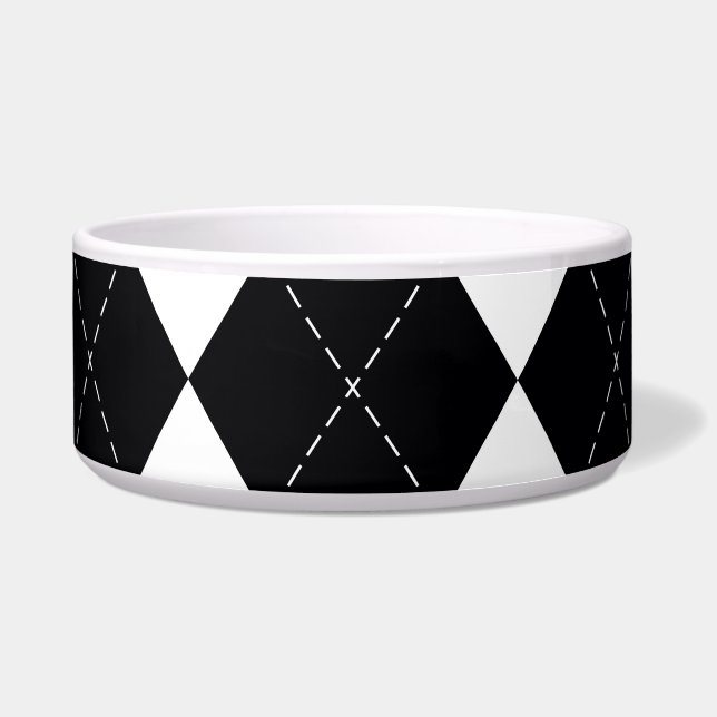 Black White Geometric Argyle Pattern (Front)