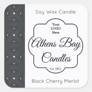 Black & White Geometric Candle Product Label
