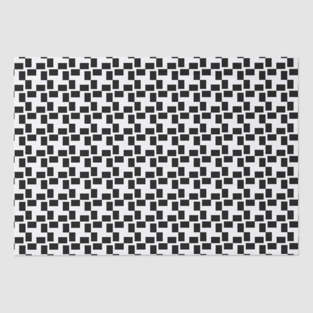 Black & White Geometric Chequered Tissue Paper (Front)
