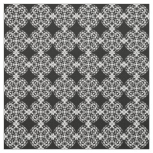 Black White Geometric Circles Pattern Custom Fabric