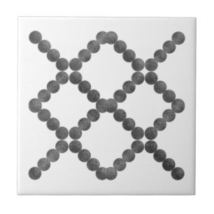 Black White Geometric Dots Pattern Ceramic Tile
