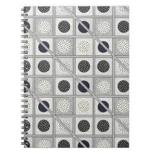 Black & White Geometric Grid Monochrome Pattern Notebook