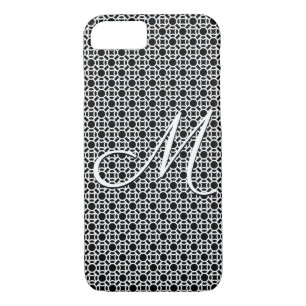 Black & White Geometric Initial Monogram iPhone 8/7 Case