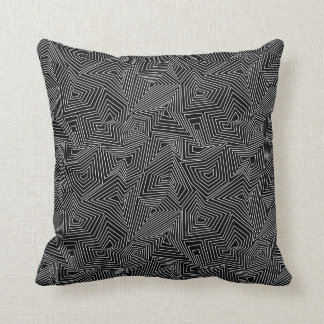 Black & White Geometric Line Print Cushion