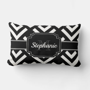Black & White Geometric Lumbar Cushion