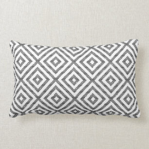 Black & White Geometric Modern Pattern Lumbar Cushion