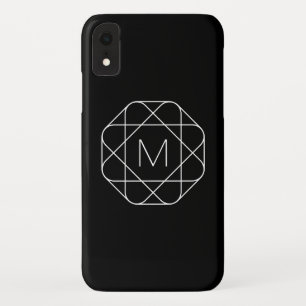 Black & White Geometric Monogram iPhone XR Case