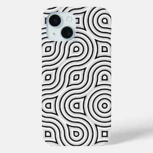 "Black & White Geometric Optical Illusion Phone Ca iPhone 15 Case