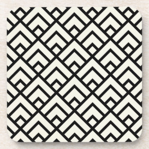 Black & White Geometric Pattern Coaster