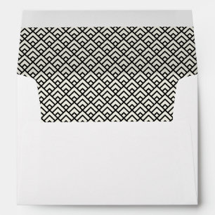 Black & White Geometric Pattern Envelope