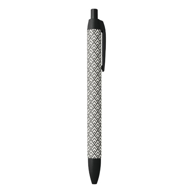 Black & White Geometric Pattern Ink Pen (Bottom (Vertical))